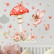 Vinilos Decorativos Vinilo Set 2 Hojas Hada y Mariposa Rosa miniatura 4
