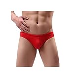 Celucke Badehose Herren Enge Slips Männer Sommer Bademode Schwimmshorts Kurze Schwimmhose Schnelltrocknend Fest Sitzend Chlorresistent UV-Schutz (Rot, M)