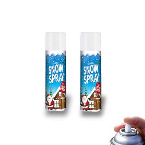 ARCUS 2X Artificial Snow Spray 250ml - Set Of 2 Cans - For Christmas - Perfect For Decorating Christmas Xmas Trees Parties Windows Glass Wreaths Centerpieces Garlands - Easy To Use