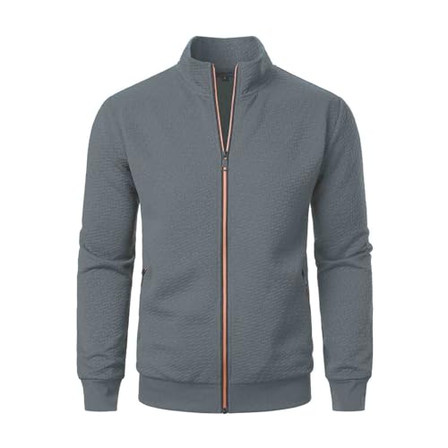 Men's Winter Jacket Lined Sherpa Jackets Warm Trucker Coat Zip Pocket Stand Collar Zipper Solid Workwear Outwear2