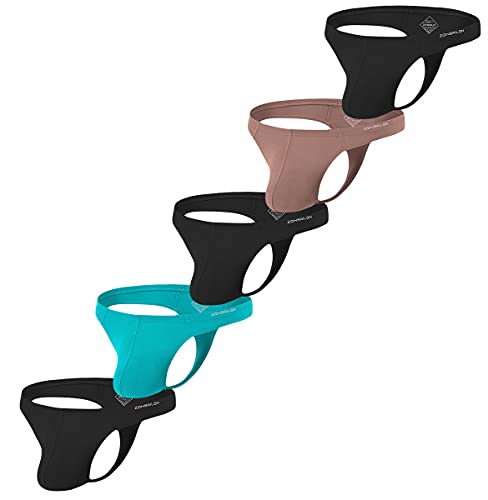 Zonbailon Men's G String Comfort Soft Thong Bikini Underwear, Multicolor 5-Pack, Xx-Large #TOP18