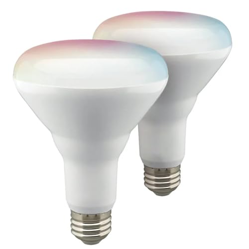 Satco S11276 Starfish BR30 WiFi Smart LED Color-Changing Light Bulb, Works with Siri, Alexa, Google Assistant, SmartThings, 2700K-5000K, 2-Pack by Satco - Used condition - US$5.20