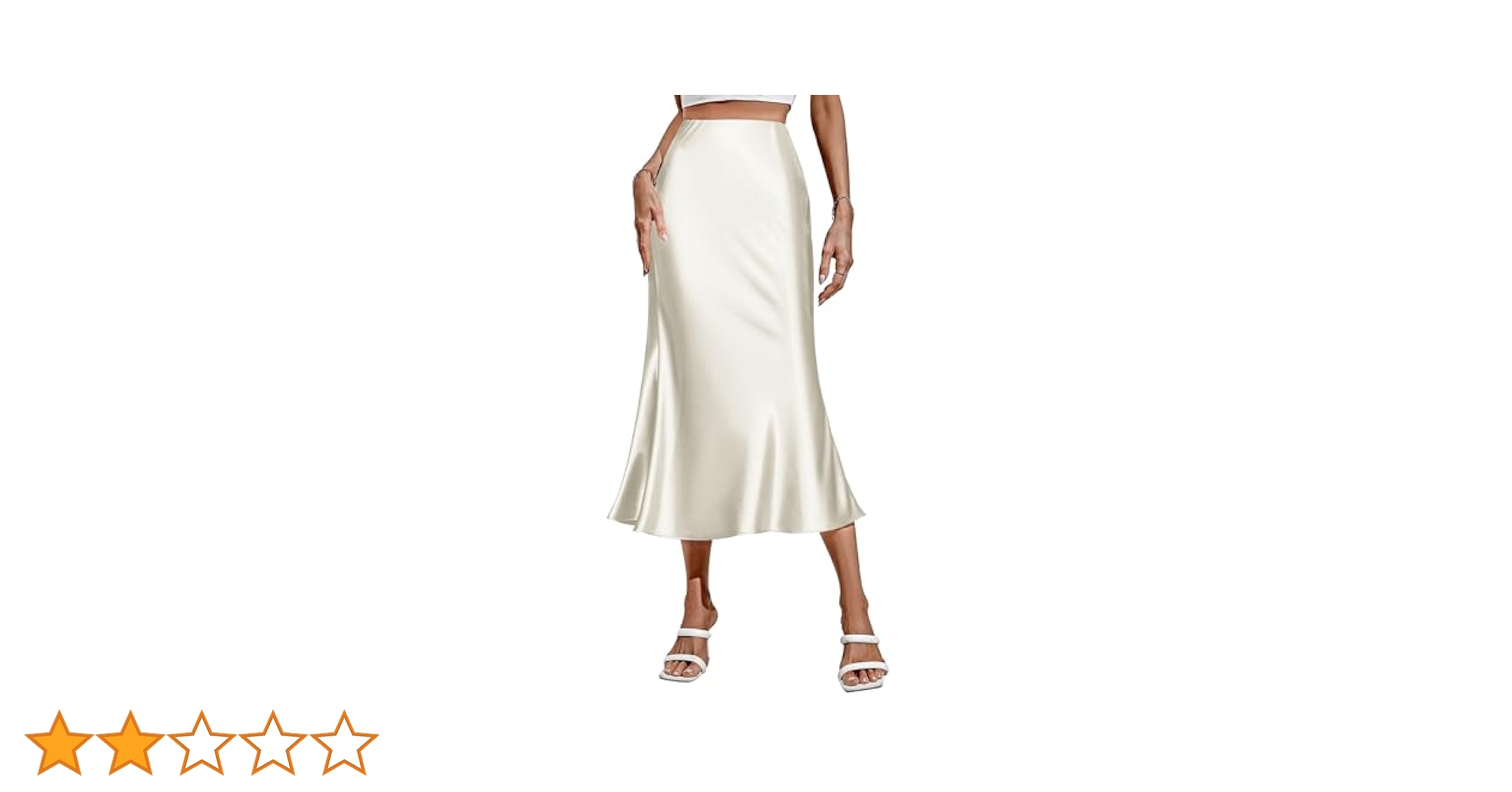 スカート satin flare skirt (ivory, size1)/ Acka TZLDN Womens Satin Skirt High Waisted Silk Maxi Skirts Long