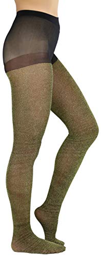 Image of ToBeInStyle Women's Shine & Shimmer Pantyhose Opaque Lurex Tights