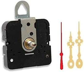 Takane Quartz Clock Movement Mechanism, Choose Your Hands and Size, USA Made (11/16" Threaded Shaft for dials up to 1/2" Thick, L Hands with red)
