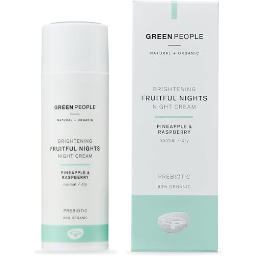Green People Fruitful Nights Nachtcreme - Mit Hagebutte für trockene, normale und Mischhaut - Paraben- und alkoholfrei - Tierversuchsfrei und Vegan - 50ml