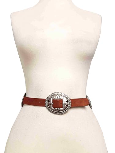 Western Concho Belt in Real Cow Suede2