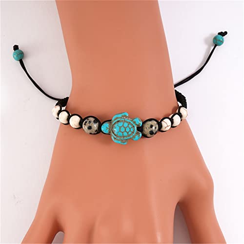 Pulsera de piedras naturales con tortuga marina 8mm miniatura 5