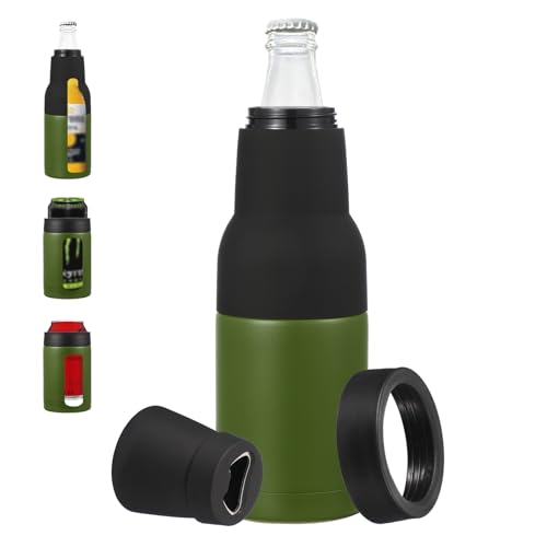 Refroidisseur de canette mince 12 oz PATIKIL vert avec ouvre-bouteille intégré