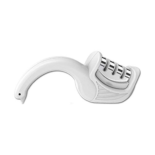 Northern Stone Premium Three Stages Knife Sharpener for Sharpening Kitchen Knives with Ceramic Stone Helps Repair, Restore and Polish Blades, Non-Slip and Ergonomic Design with a Stylish Swan White