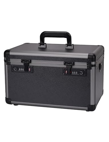 Caja de Almacenamiento Portátil - Caja de Almacenamiento de 44x27x27 CM con Cerradura, for Efectivo, Documentos y Objetos de Valor Negro(Style1)