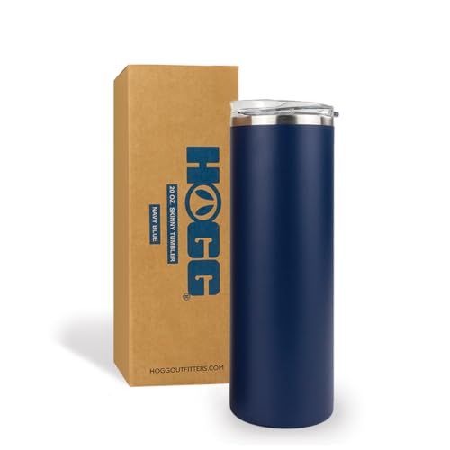 Hogg 20oz Skinny Tumbler - Navy Blue, 20 Ounce Tumbler, Insulated Cup, Coffee Mug, Travel Cup, Travel Coffee Mug, Powder Coated Blank, Laser Engraving Blanks, Stainless Steel Engravable, With Lids