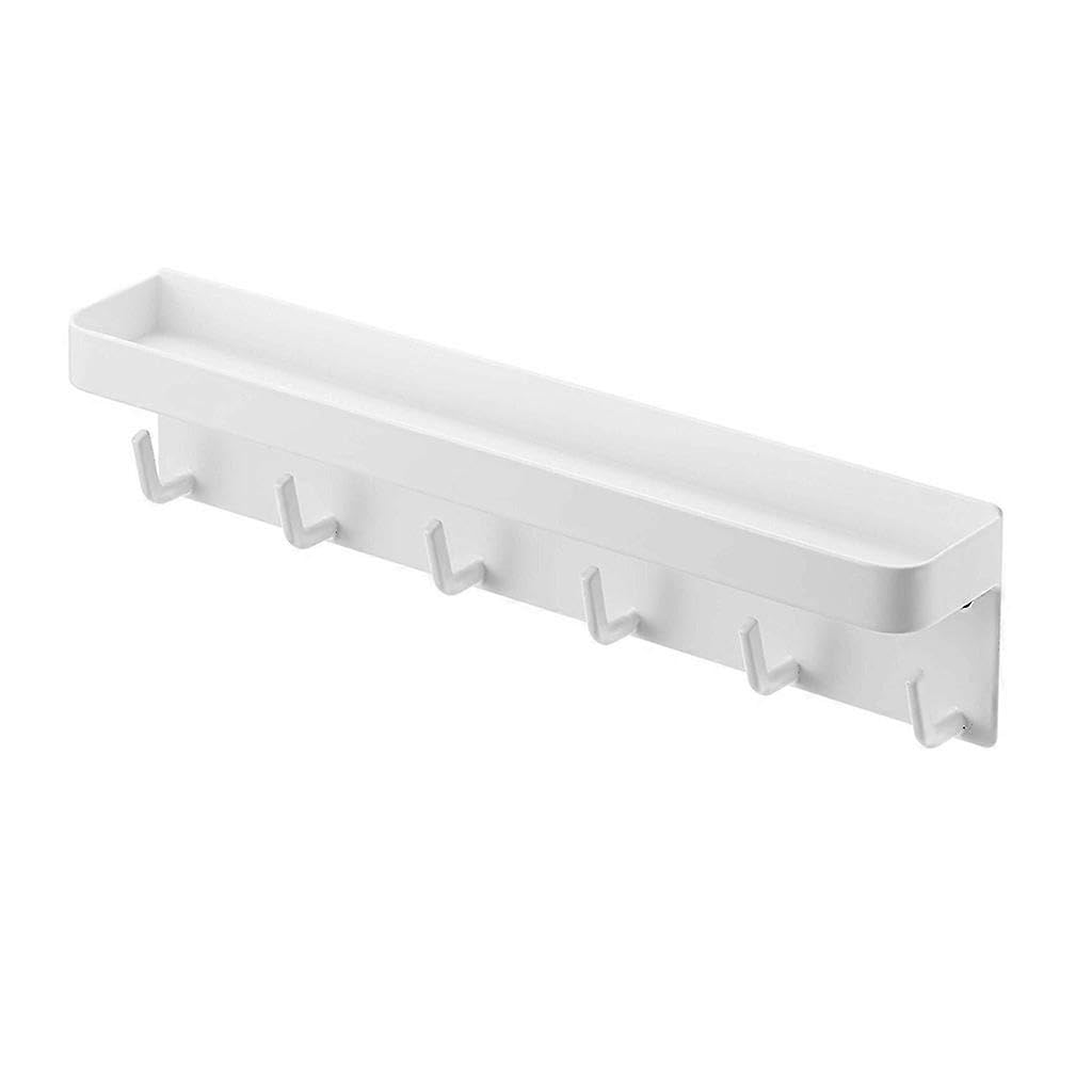 JOYHAPPST Wall-Mounted Magnetic for Key Mail Holder Rack Organizer Shelf with 6 Hooks Tray for Engryway Hallway Closet Kitchen Home Office Decoration