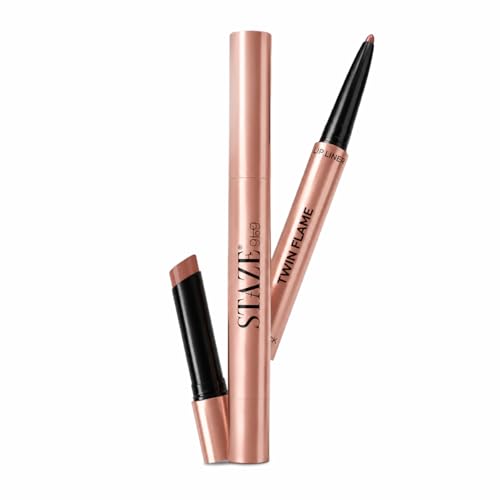 Image of Staze Twin Flame 2-in-1 Lipstick + Lip Liner Duo | High-shine Long Lasting Glossy Lipstick | Smooth Transfer-proof Matte Lip Liner | Perfectly Complementing Lip Combo | 05 Hot Date | 2g