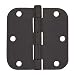 Cosmas® Flat Black Door Hinge 3.5" Inch x 3.5" Inch with 5/8" Inch Radius Corners - 50 Pack