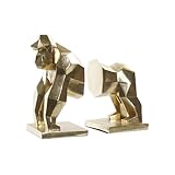 AlexandreHouse SUJETALIBROS SET 2 RESINA 14X12,5X24 GORILA DORADO