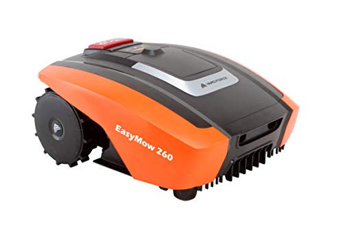 Yard Force Robot cortacésped EasyMow260 adecuado para robot cortacésped autopropulsado de hasta 260 metros cuadrados, funcionamiento y fácil de operar, batería de iones de litio de 2,0 Ah con inclinación del 30%, 20 V, negro/naranja