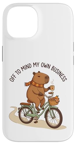 Off To Mind My Own Business Cozy Capybara Ride a Bike �X�}�z�P�[�X iPhone 14 �p