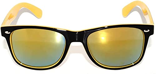 OWL Retro Vintage Classic Two-Tone Unisex Sunglasses Full Mirror Lens UV400 Protection2