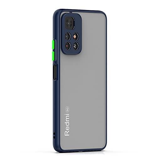 Image of Designerz Hub Transparent Military Grade Certified Clear Case - Smoke Case, Shock Absorbing Rubber, Scratch Resistant Protective Case, Drop Tested Case for Redmi Note 11T 5G / Poco M4 Pro 5G - Blue