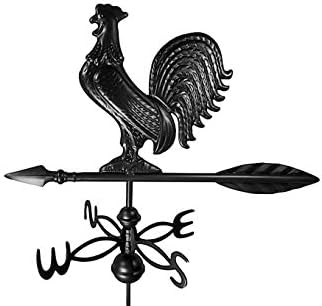 403B Rooster Weathervane with Scrolled Directionals, Small, Black