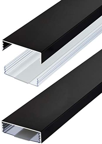 DeleyCON Goulotte Câble PVC 50cm X 6cm X 2cm - Canal De Câblage Universel Noir, Installation Facile