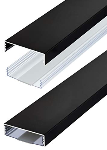 Conduit de câbles ALUNOVO en aluminium laqué noir mat de qualité