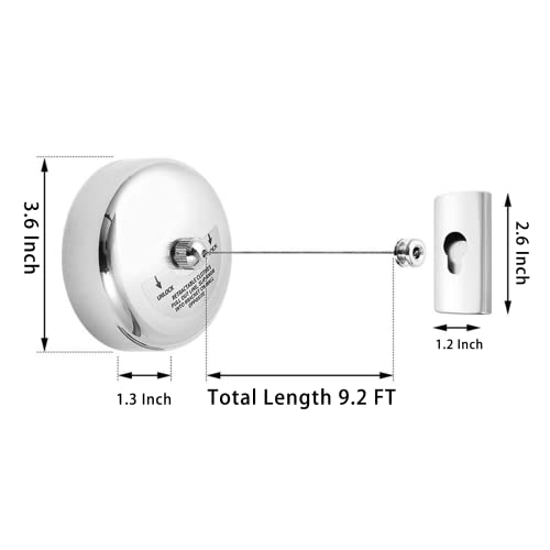 Corde à linge rétractable extérieur intérieur fil à linge extensible en acier robuste de 2,9 m - 3