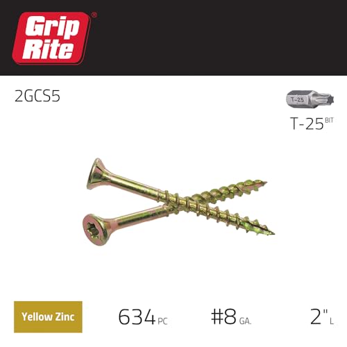 Image of Grip-Rite 2GCS5#8 x 2 Star Drive Gold Construction Wood Screw, 5lb Box