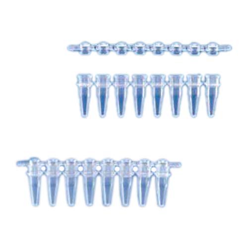 BrandTechScientific P1300 PCR 8-Strip with Domed Cap for 0.20ml Tube, Clear (20)