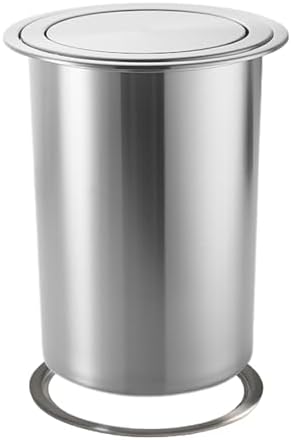 Built-In Countertop Garbage Can, Built-In Countertop Kitchen Trash Cans, Rocking Lid Type Kitchen Round Garbage Bin, Recessed Office Counter Top Waste Chute Hid，9L