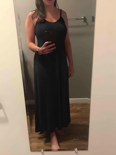 Image of ZAFUL Women's 2025 Summer Casual A-Line Maxi Dress Sleeveless Halter Spaghetti Strip Loose Long Flowy Beach Dresses