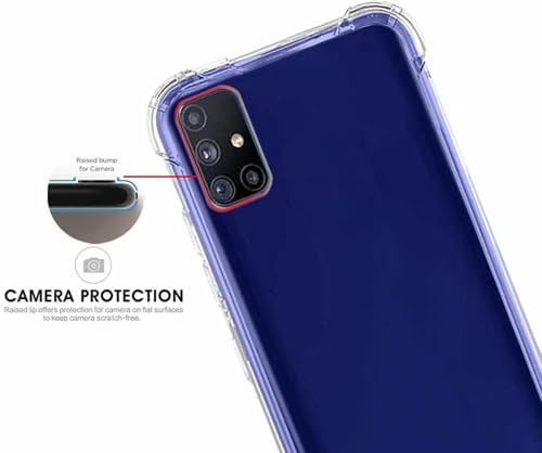 Image of BOXXO Flexible Back Cover for Samsung Galaxy M51 | Back Cover Transparent Clear Shockproof Case Four Corner Protection | Slim Protective Mobile Phone Cover for Samsung Galaxy M51