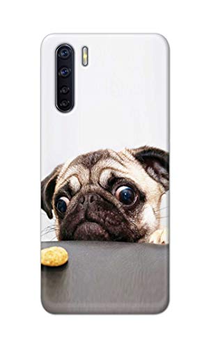 Image of PRINTFIDAA� Printed Hard Back Cover Case for Oppo F15 | Oppo F15s | Oppo A91 | Oppo Reno 3 4G Back Cover (Pug Dog) -2808