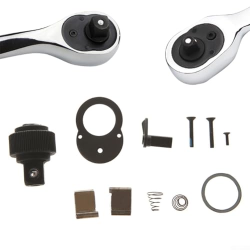 Kit de reparación de llave de carraca cromada para mecanismo de 72 dientes, accesorio de llave anfibia con piezas de repuesto tipo ciruela de 1/4 pulgadas, 3/8 pulgadas, 1/2 pulgada (S)