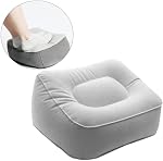 BESPORTBLE Repose-pieds gonflable Oreiller Voyage repose-pied Coussin Airplane extérieure Massage Tabouret Relax Coussion 2 Pcs (Grey)