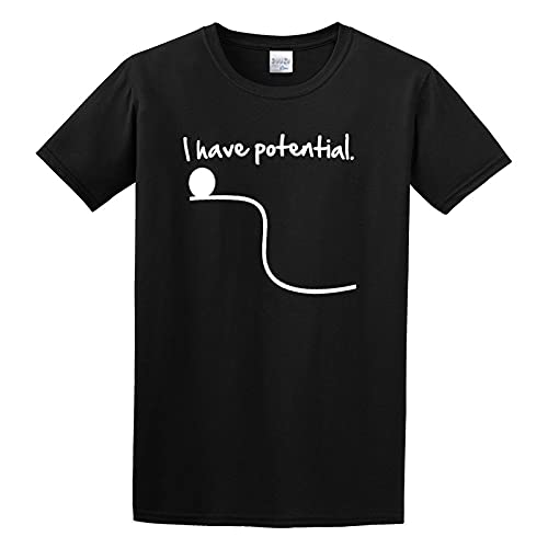 SHUIZILANG I Have Potential Energy Physics Funny Men's Short Sleeve T Shirt T-Shirt Black M