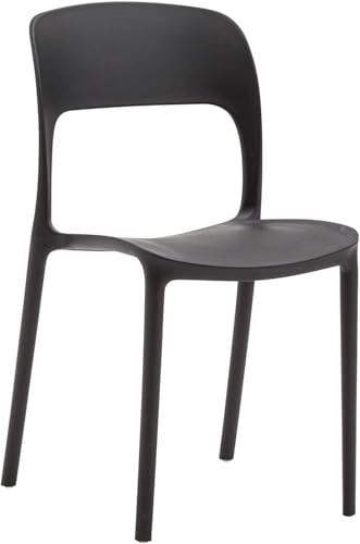 KONTE.DESIGN Set di 4 sedie FUERTEVENTURA in polipropilene nere