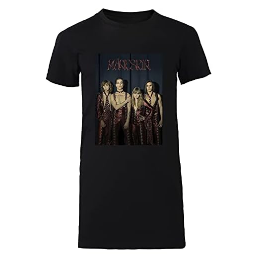 Maneskin Band T-shirt Dames Lange Jurk Korte Mouw Zwart Women Long Dress Black Tee XS