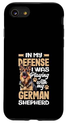 Zu Meiner Verdeidigung War Mit Meinem Schaferhund Spielen �X�}�z�P�[�X iPhone SE (2020) / 7 / 8 �p