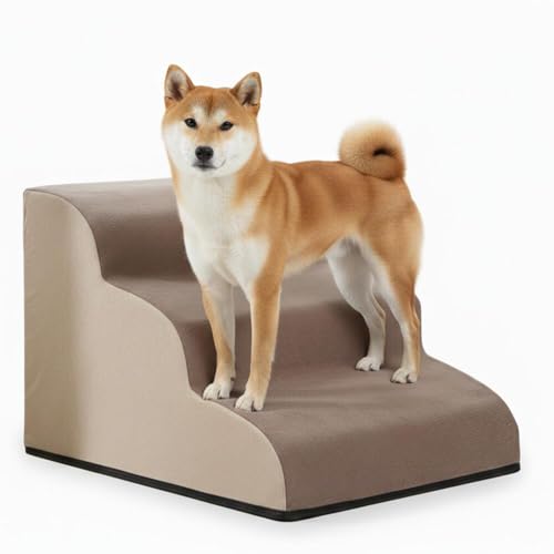 Lifetips 四国犬(Shikoku Inu) ペットステップ 階段 スロープ 室内用 犬 猫 小型犬 シニア犬 高齢犬 介護 段差解消 滑り止め 多機能 収納付き ハウス 洗えるカバー ソファ ベッド用 2段 3段 ゆるやか 昇降台 踏み台 ドッグス
