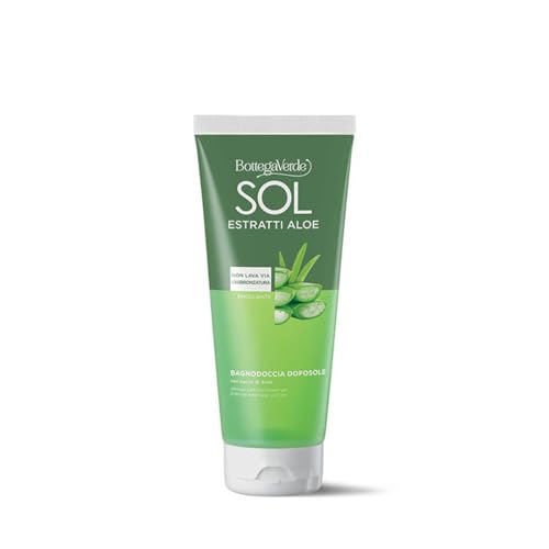 Bottega Verde - SOL Estratti Aloe, Bagnodoccia Doposole, 200 ml, Prolunga l'Abbronzatura, con Succo di Aloe, Azione Emolliente, per Tutti i Tipi di Pelle