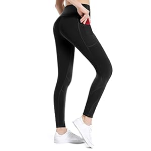 ALONG FIT High Waisted Tummy Control Leggings-Yoga-Pants with Pockets Leggings for Women Workout Squat Proof Tights