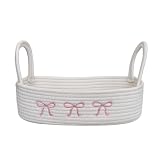 Coton tissé à la main de qualité supérieure : fabriqué à partir de corde de coton robuste, ce panier de rangement a un design doux et convivial, éliminant la sensation similaire à une solution de rangement traditionnelle. Parfait pour ceux qui apprécient l'esthétique naturelle dans la décoration de la maison