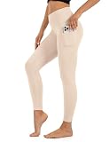 Uowou Thick High Waisted Leggings with Pockets for Women - Soft Tummy Control Yoga Pants for Workout...