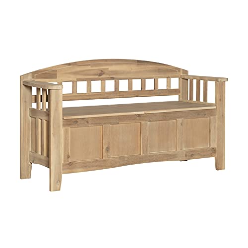 Linon Lottie Entryway Storage Bench In Washed Natural #TOP18