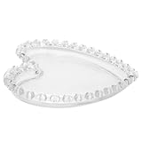 Cabilock Bandeja de Vidrio Forma de Corazón Plato para Servir Aperitivos y Postres Bandeja Decorativa para Frutas y Dulces Adecuado para Cumpleaños y Reuniones Familiares