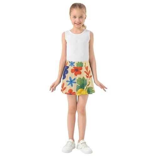 Athletic Shorts for Girls Skorts Toddlers Tennis Skirts Cheer Butterfly Skirt Purple Yellow Grapes Beige 3t3