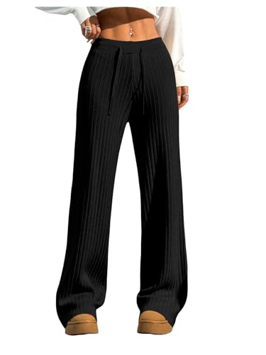 Verdusa Women's Wide Leg Sweatpants Comfy Lounge Pants Straight Leg