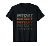 Love Heart Restart Tee Grunge Vintage Style Black Restart T-Shirt, Men, Black, Small